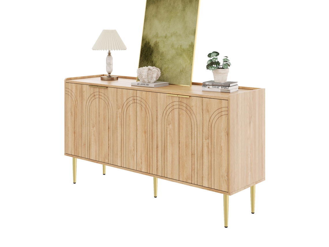 Aparador moderno e simples, Aparador moderno Armário, Conjunto de buffet para sala de estar, 140 cm (c) x 38 cm (l) x 75 cm (a)