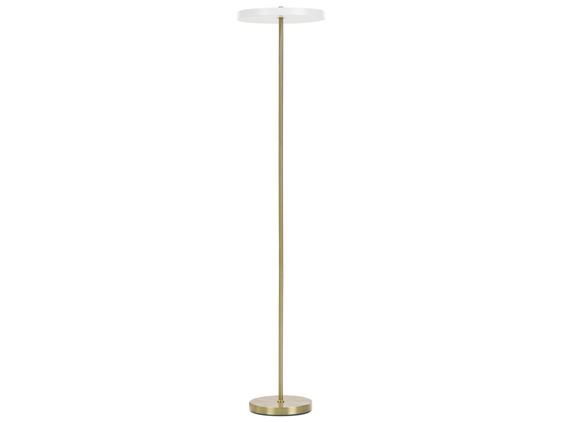 Candeeiro De Pé Led Beliani Evenlode De Aço Branco 30x30x140
