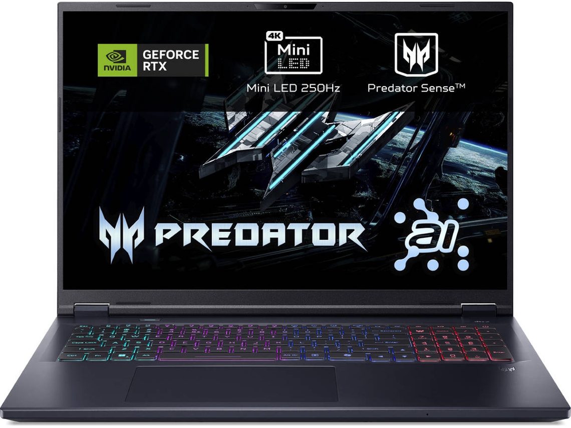 Portátil Gaming ACER Predator Helios Neo 18 AI (Intel Core Ultra 9 275HX - NVIDIA GeForce RTX 5070 Ti - RAM: 32 GB - 1 TB SSD - 18'')