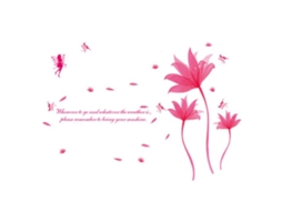Adesivo de Parede Vinil Floral Rosa Removível Decorativo para Sala de Estar Quarto Bebê | S/MARCA