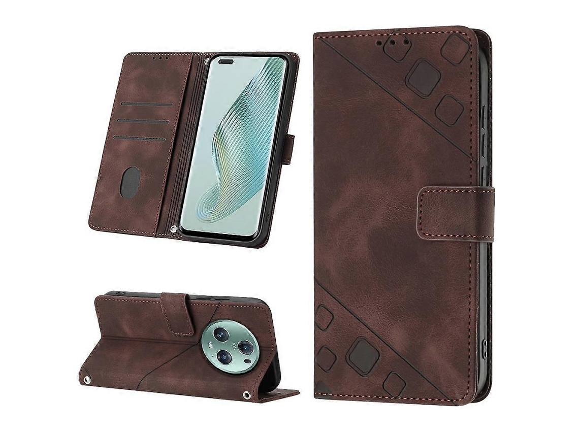 Capa Para Celular For Honor Magic5 Pro Em Couro Com Textura Em Relevo E Toque Agradável.