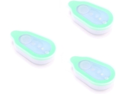 Conjunto De 3 Luzes Led Com Clipe, Em Silicone Verde, Ideais Para