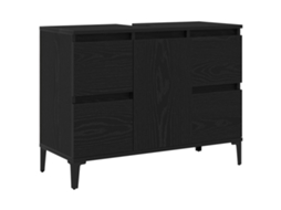 Conjunto 1 Armário De Lava-louça Vidaxl Preto Derivados De Madeira (80 X 33 X 60 Cm)