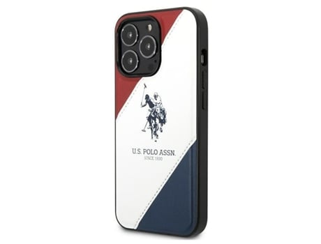 Capa para iPhone 14 Pro USPOLO Pele Sintética Branco