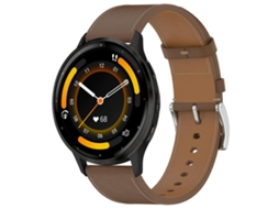 Bracelete Para Garmin Venu 3 (22mm) - Couro - Botão De Pressão Marrom