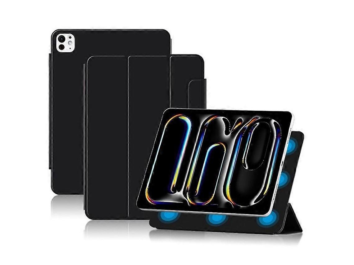 Capa Para Ipad Pro 13 (2024) (m4) Com Fixação Magnética, Em Couro Pu, Com Suporte Triplo.