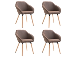 Dining Chair, Dining Chairs Vidaxl Marrom Tecido (n/a)