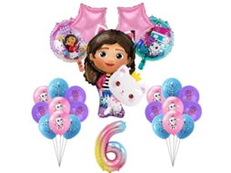 Nova Gabby Dollhouse Cats Decoração De Festa De Aniversário Balões Talheres Copos Prato Guardanapo Kit Decoração Meninas Lembrancinhas Suprimentos De