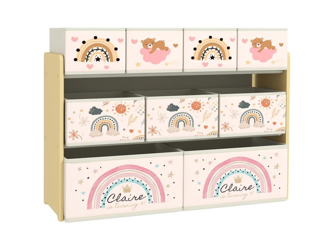 Organizador de brinquedos com 9 cestas de tecido, 93x30x70 cm S/MARCA