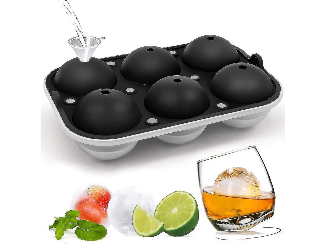 Forma De Gelo Em Silicone, Tabuleiro De Cubos De Gelo, Forma De Gelo Esférico De 2,5 Polegadas