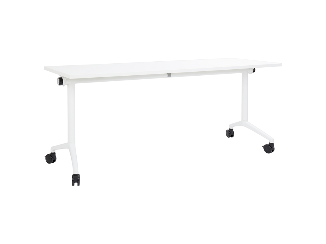 Secretária Dobrável Cavi 180 Cm 60 Cm Com Rodas Branco