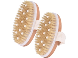 Escova De Banho Com Cerdas Peroladas Em Formato Tronco 2 Peças, Ideal Para Massagem E Esfoliação Corporal, Uso Doméstico