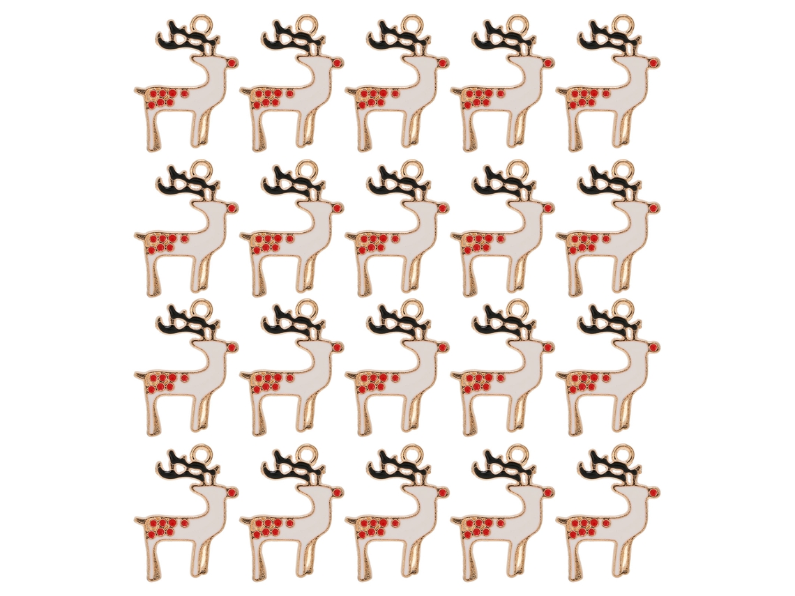 Laxiscreed Pendente De Elto Natal Com Sino Em Esmalte Para Criar Joias De Natal Diy