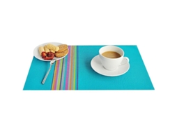 Set De 6 Manteles De Mesa De Pvc Lavables Resistentes Ao Calor E Manchas, Cor Azul, 45x30cm Para Cozinha
