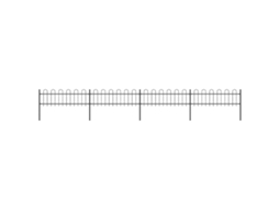 Vidaxl Cerca De Jardim Com Arco Superior Em Aço 714,5x60 Cm Preta