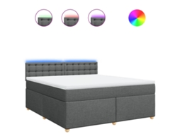 Box Spring Bed, Box Spring Beds Vidaxl Cinzeto Tecido (180 X 200 Cm)