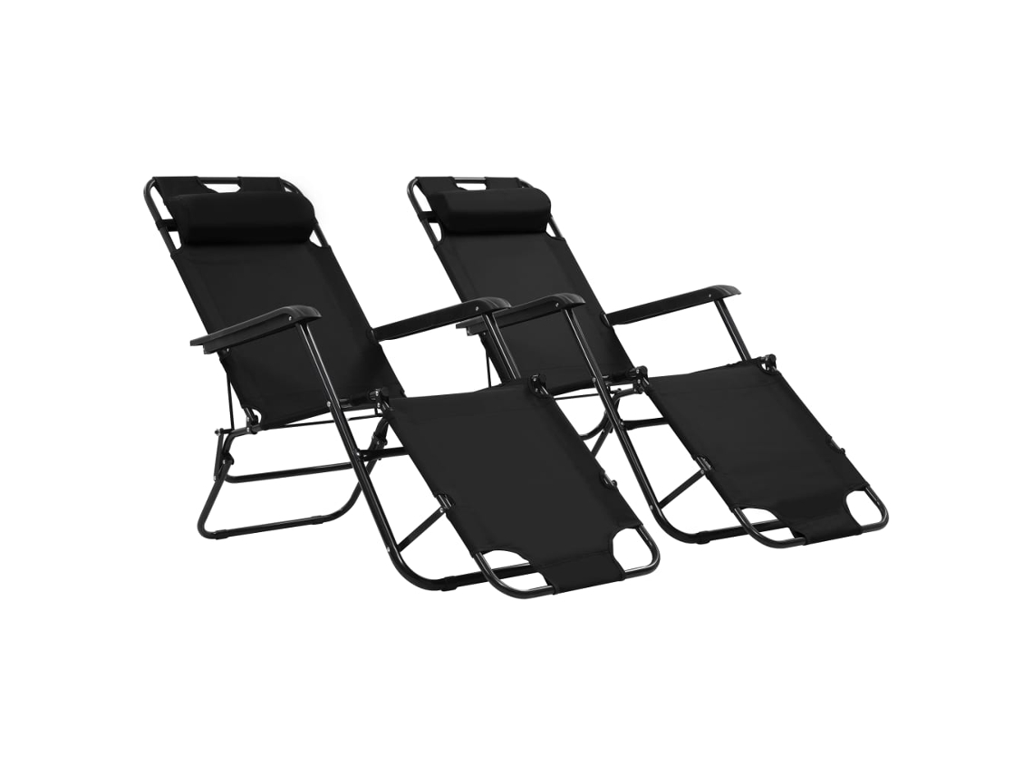Sunlounger, Sunloungers Vidaxl Preto Tecido (n/a)