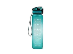 Garrafa De Água 1000ml Com Frases Inspiradoras, Bloqueio De Segurança E Design Reflexivo - Gradiente Verde Degradê Verde