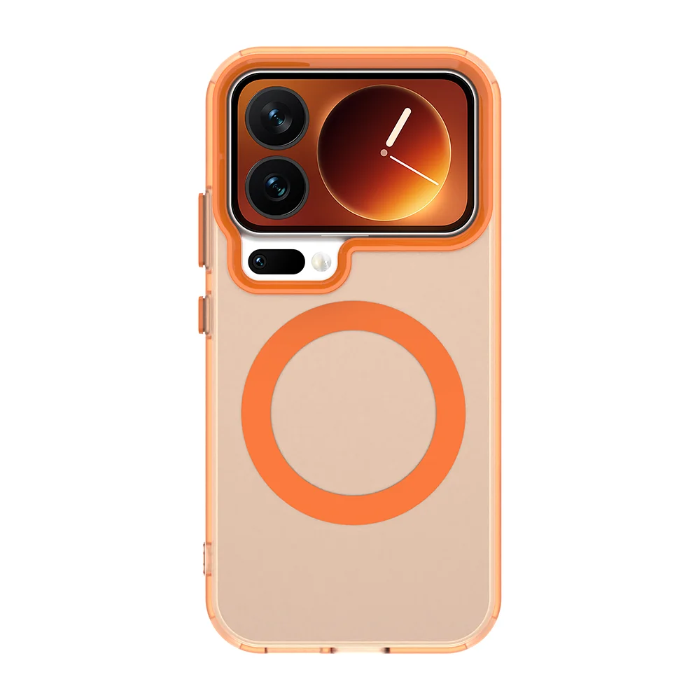 Capa Protetora Transparente Fosca Para Carregamento Sem Fio Magnético Magsafe (xiaomi 14 Pro Laranja)
