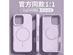 Capa Para Iphone 17 Pro Em Silicone Magnético Líquido Roxo Claro.