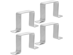 Conjunto De 4 Abraçadeiras De Aço Inoxidável Em Formato De U Para Tubos Quadrados.