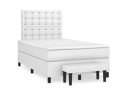 Box Spring Bed, Box Spring Beds Vidaxl Branco Couro Artificial (120 X 200 Cm)