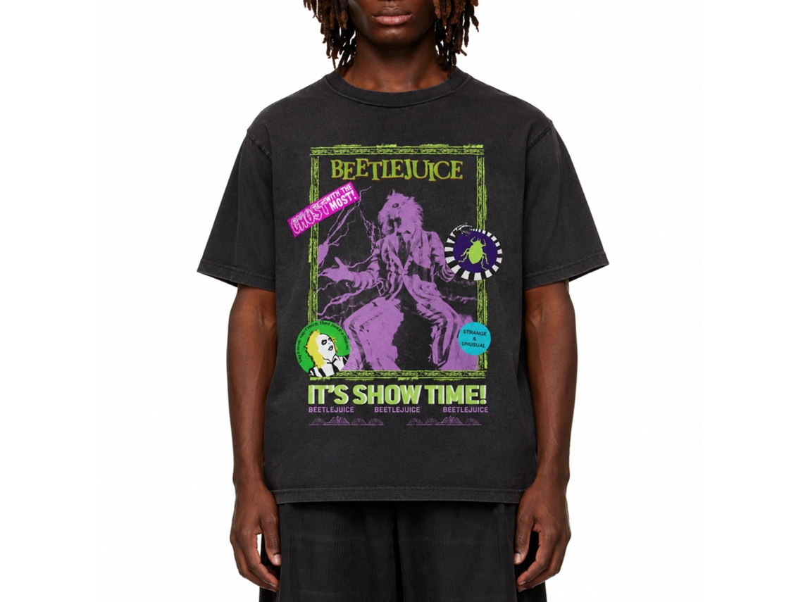Rockinstone Beetlejuice Beetlejuice Retro Cover Black T-shirt Size:l
