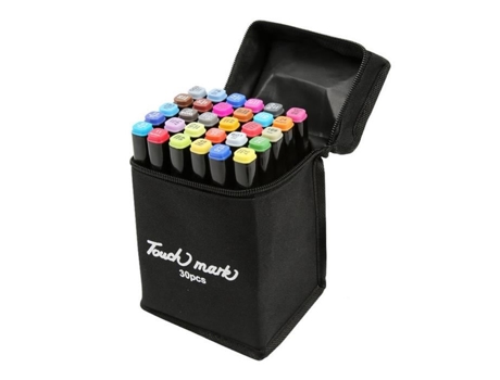Marcadores de feltro à base de álcool 7house, pacote com 30 unidades, ponta dupla, opacos, bolsa para armazenamento Hzdhclh