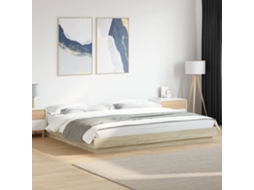 Vidaxl Estrutura Cama C/ Luzes Led Derivados Madeira Carvalho Sonoma