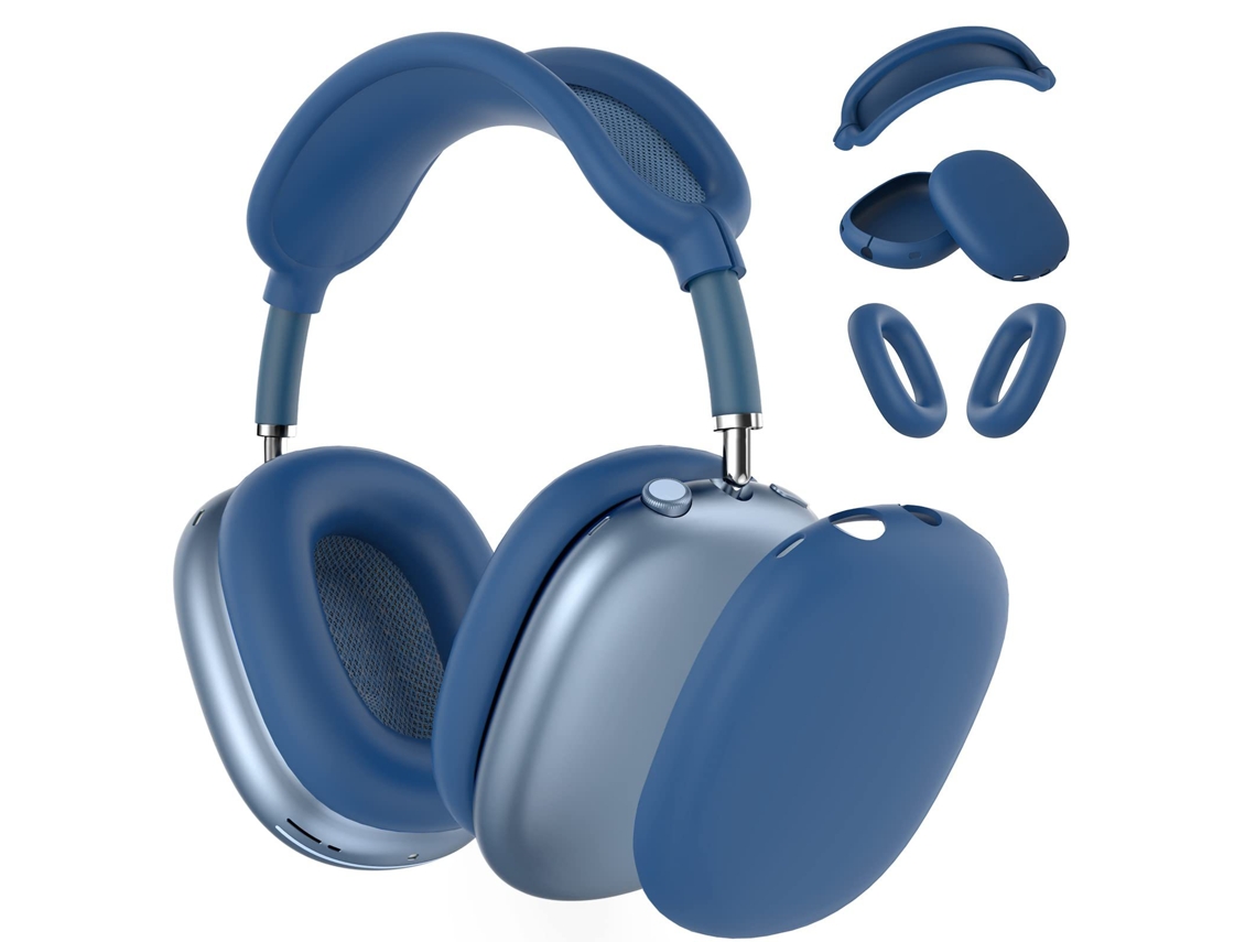 Capa de Silicone 3 em 1 para Airpods Max, Anti Arranhões para Almofadas, Conchas e Arcoazul Escuro) CZHHMART