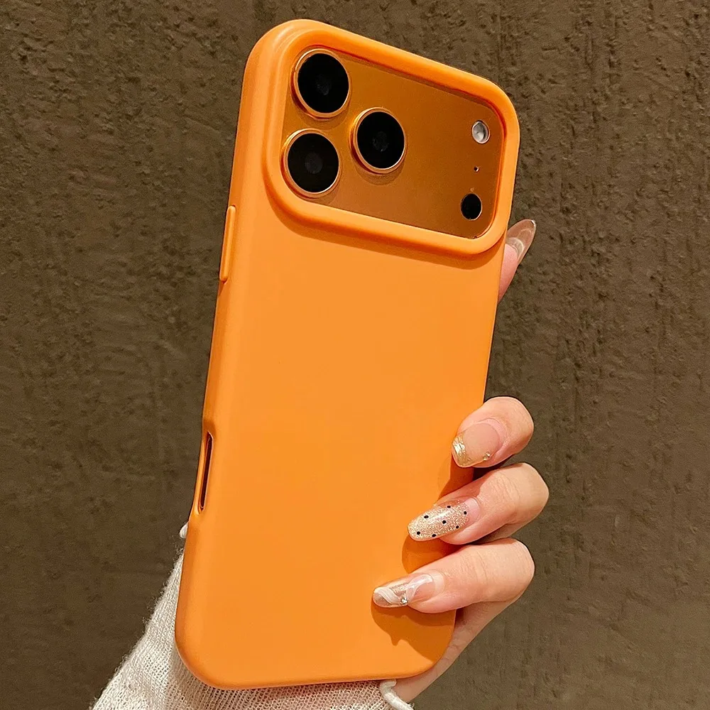 Capa De Silicone Líquido À Prova De Choque Para Iphone (laranja, Iphone 16), Capa Protetora Macia.