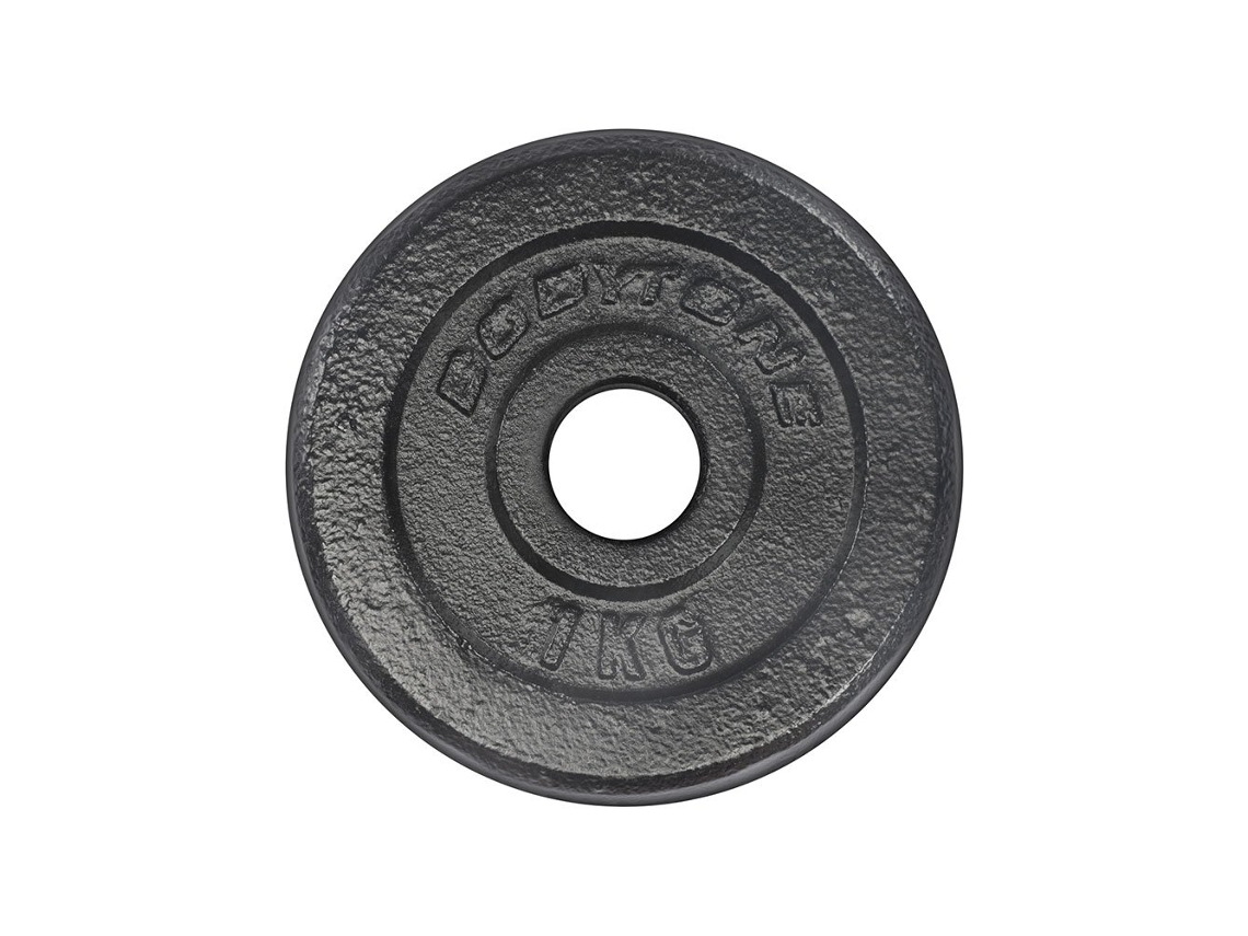 Placa de Peso de Ferro 1 kg Prateado 1Kgbodytone
