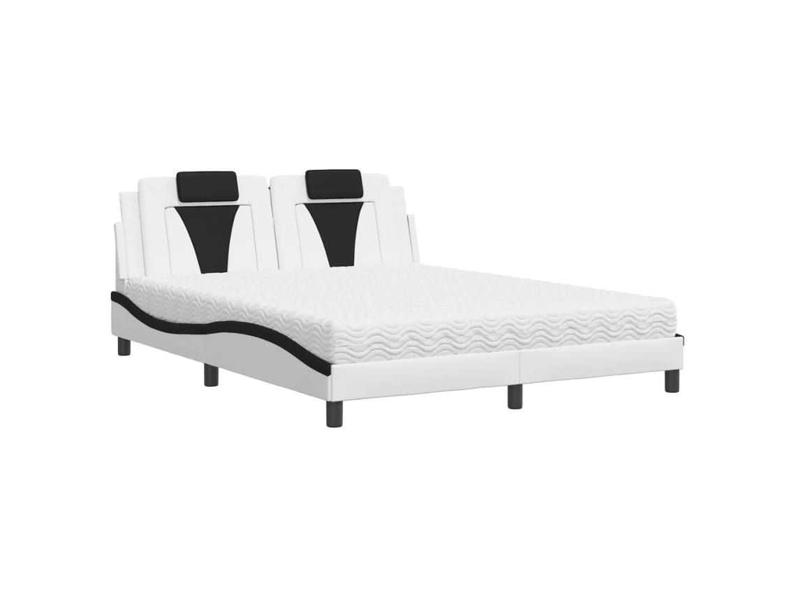 Bed, Beds Vidaxl Branco Couro Artificial (160 X 200 Cm)