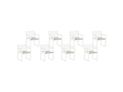 Conjunto De 8 Almofadas Para Cadeiras De Jardim Sassari Premium 46 X 46 Cm Taupe