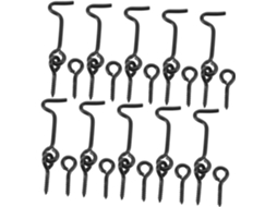 Conjunto De 10 Ganchos Giratórios Para Portão E Porta Com Parafusos, Pretos, 3, 8cm 1, 5 Polegadas, Trava De Gancho Para