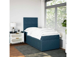 Vidaxl Cama Boxspring com Colchão 90x190 Cm Veludo Azul