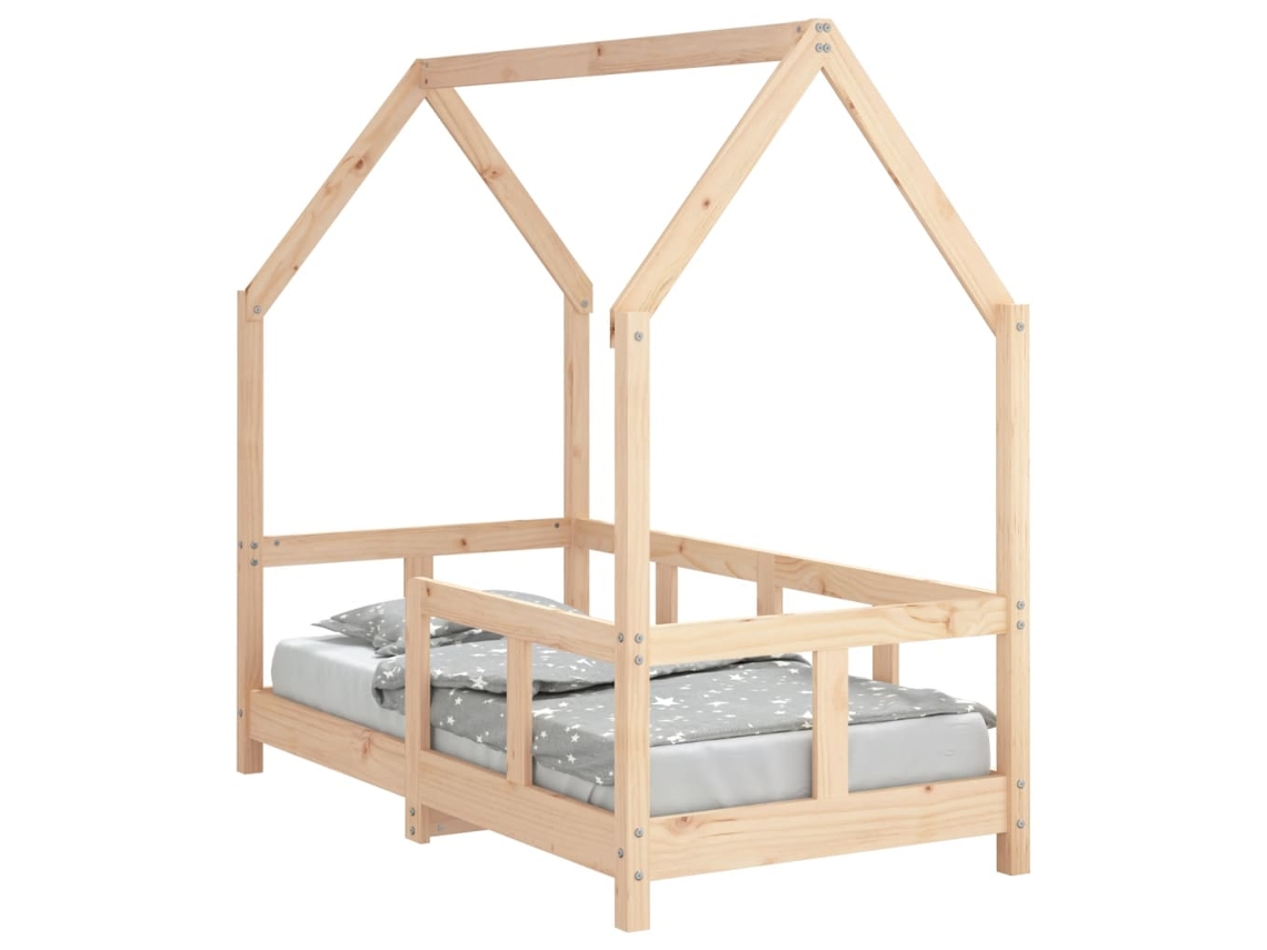 Kids Bed Frame, Kids Bed Frames Vidaxl Marrom Madeira De Pinho (70 X 140 Cm)