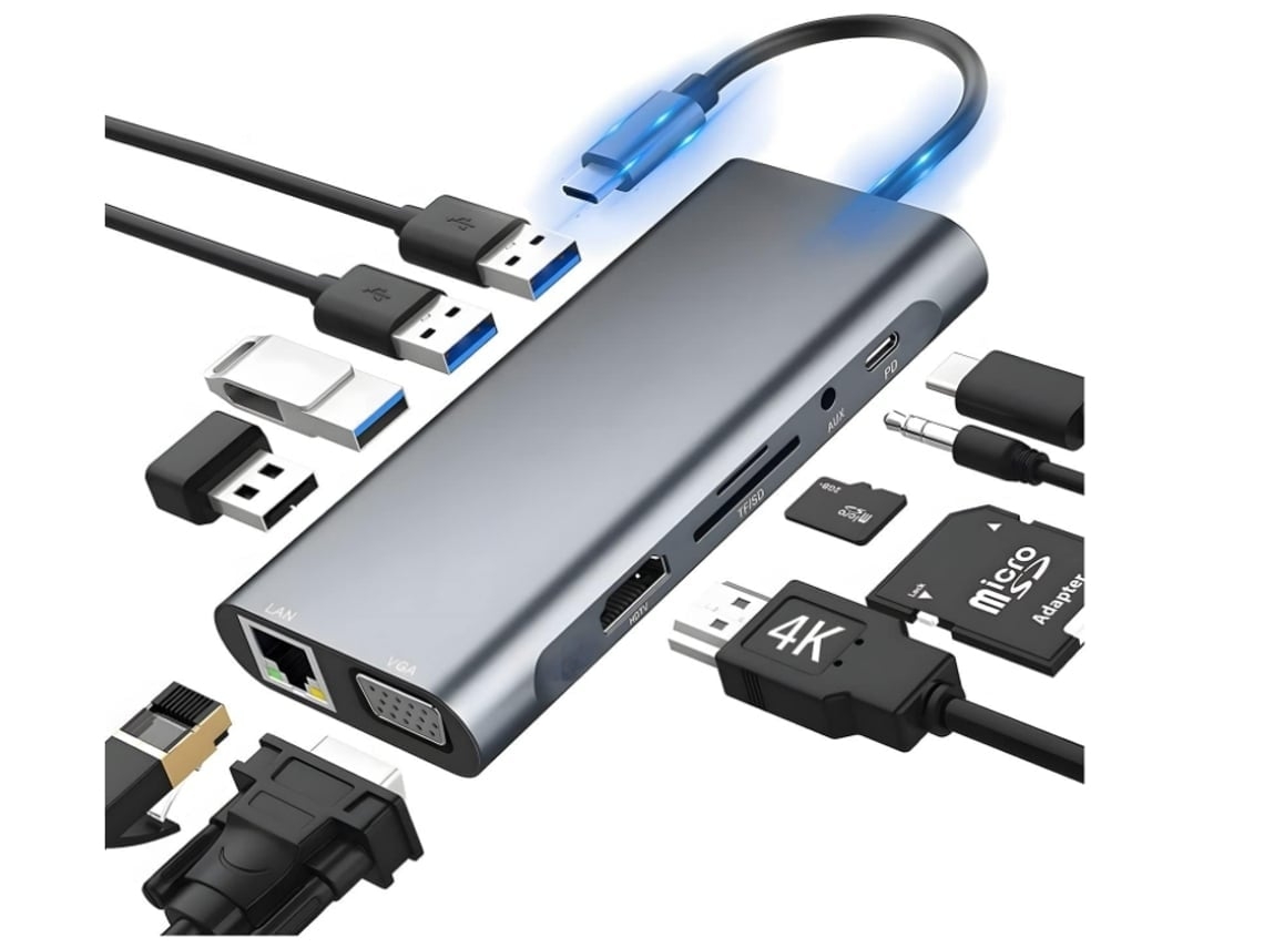 Estação de encaixe USB C 11 em 1, laptop, viagem, STELASPLEN