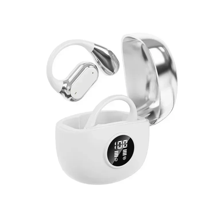 Fones De Ouvido Esportivos Tws Originais (brancos) Com Clipe, Graves Profundos E Design De Gancho Para Orelha.