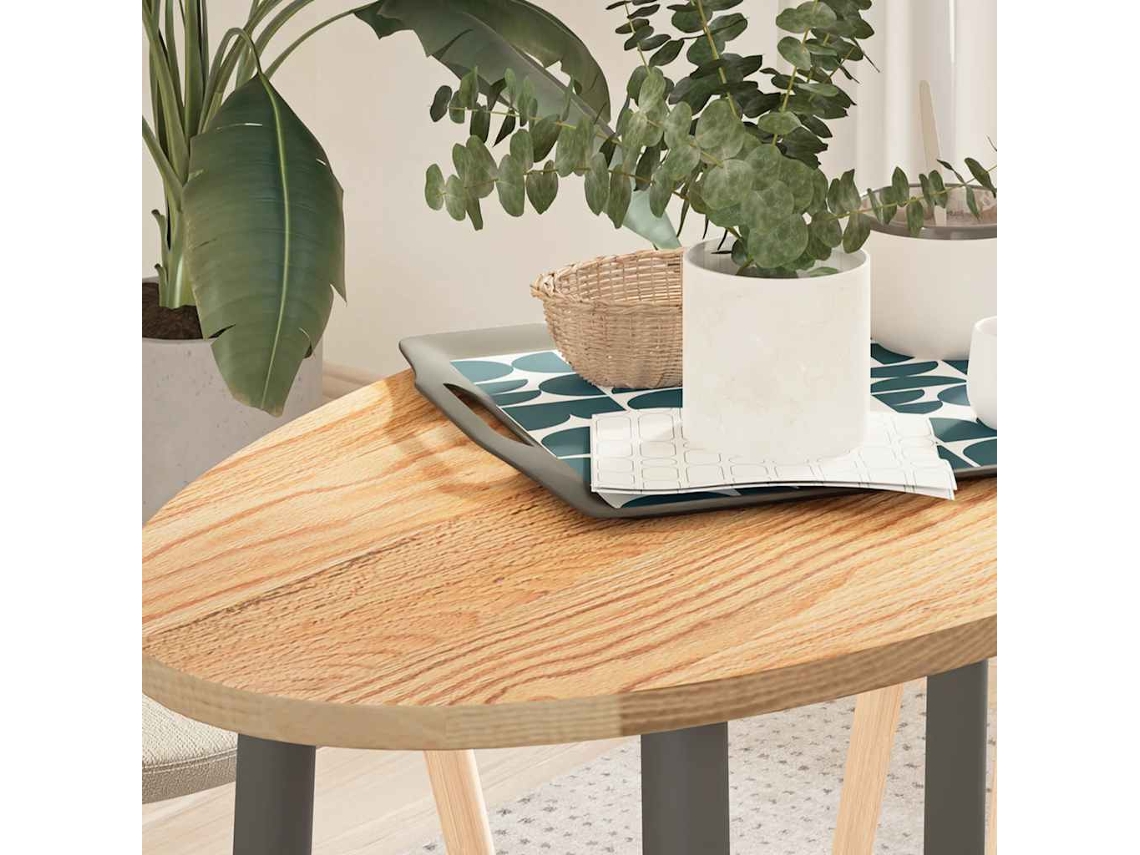 Vidaxl Tampo De Mesa 100x50x2 Cm Madeira De Carvalho Maciça Oval