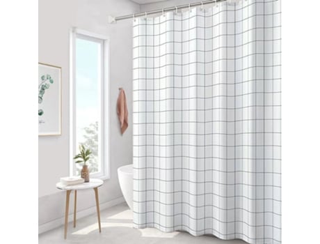 Cortina De Chuveiro Impermeável De Secagem Rápida Com Bainha Pesada, Cortina De Banheiro Em Poliéster Lavável Com 12 Ganchos, 180 X 200 Cm Qjh