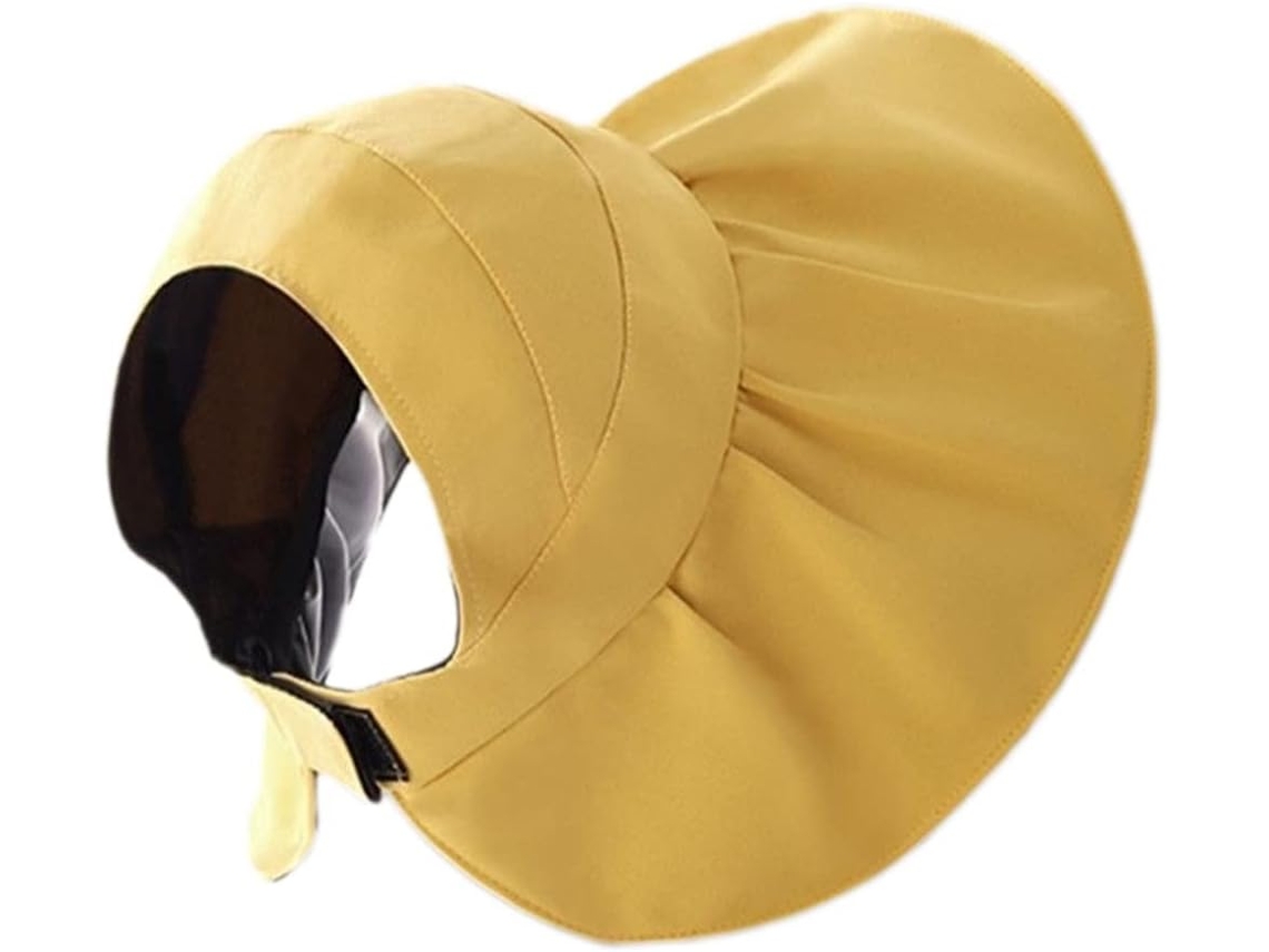 Chapéu de sol de manga comprida com proteção UPF50+, chapéu de praia de aba dupla com abertura superior para mulheres.