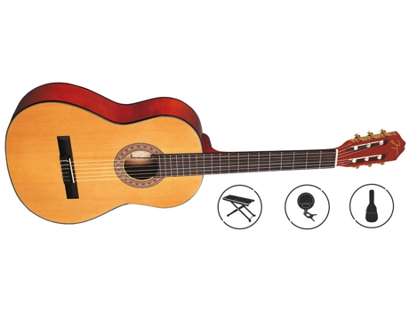 Pack Guitarra Clássica  QGC-25 (19 Trastes - Corpo: Madeira de Tília)
