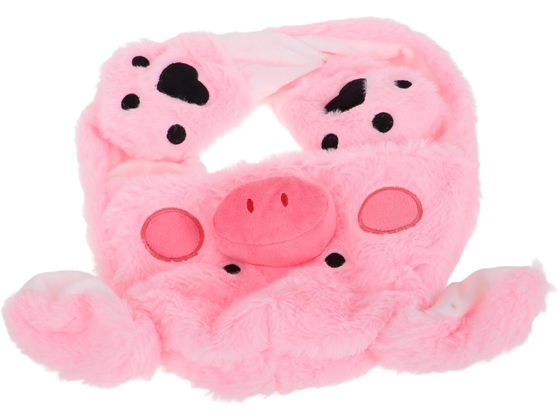 Chapéu de Pelúcia com Orelhas Móveis Gorro Cachecol Cosplay CHABERLU