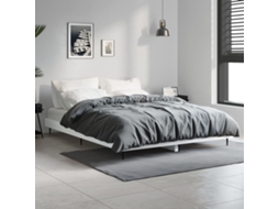 Vidaxl Estrutura de Cama 135x190 Cm Derivados de Madeira Branco
