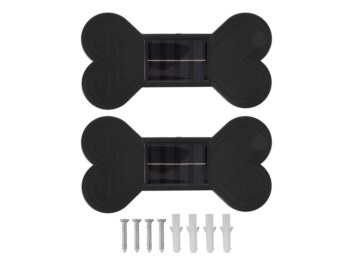 2 Lâmpadas de Parede Solar À Prova D'água Luz Quente para Jardim Pátio Decoração