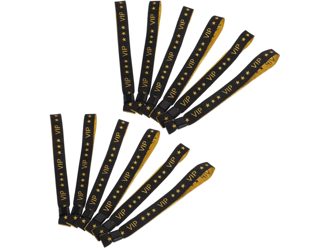 Conjunto de 50 pulseiras VIP ajustáveis para eventos, identificação personalizada para shows, festas e casamentos, com luzes.