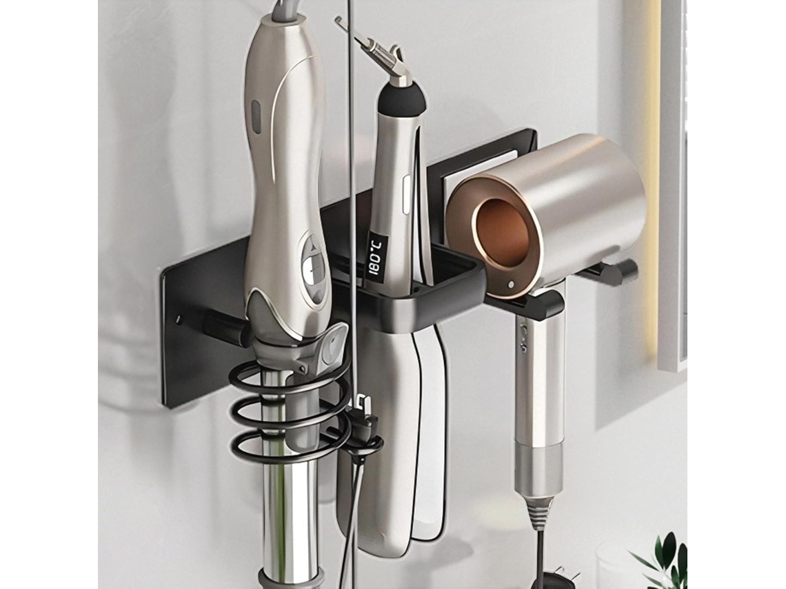 Suporte Para Secador De Cabelo, Chapinha E Modelador Cachos, Parede 3 Em 1 Ferramentas Banheiro, Compatível Com Cabelo Universal.