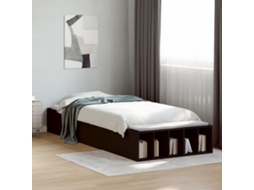 Estrutura De Cama 75x190 Cm Derivados De Madeira Preto