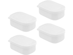 Conjunto De 4 Lancheiras Bento Para Petiscos E Ingredientes, Resistente Ao Calor E Frio, Feita De Polipropileno E Pe